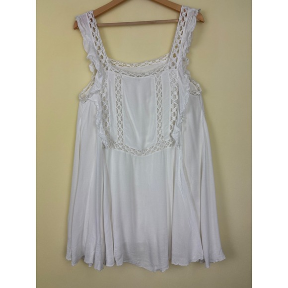 Free People White Lace Crochet Tunic Dress Boho Festival M M - Picture 7 of 9